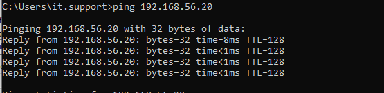 Connectivity validation — ICMP reachability