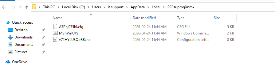 Payload staging directory